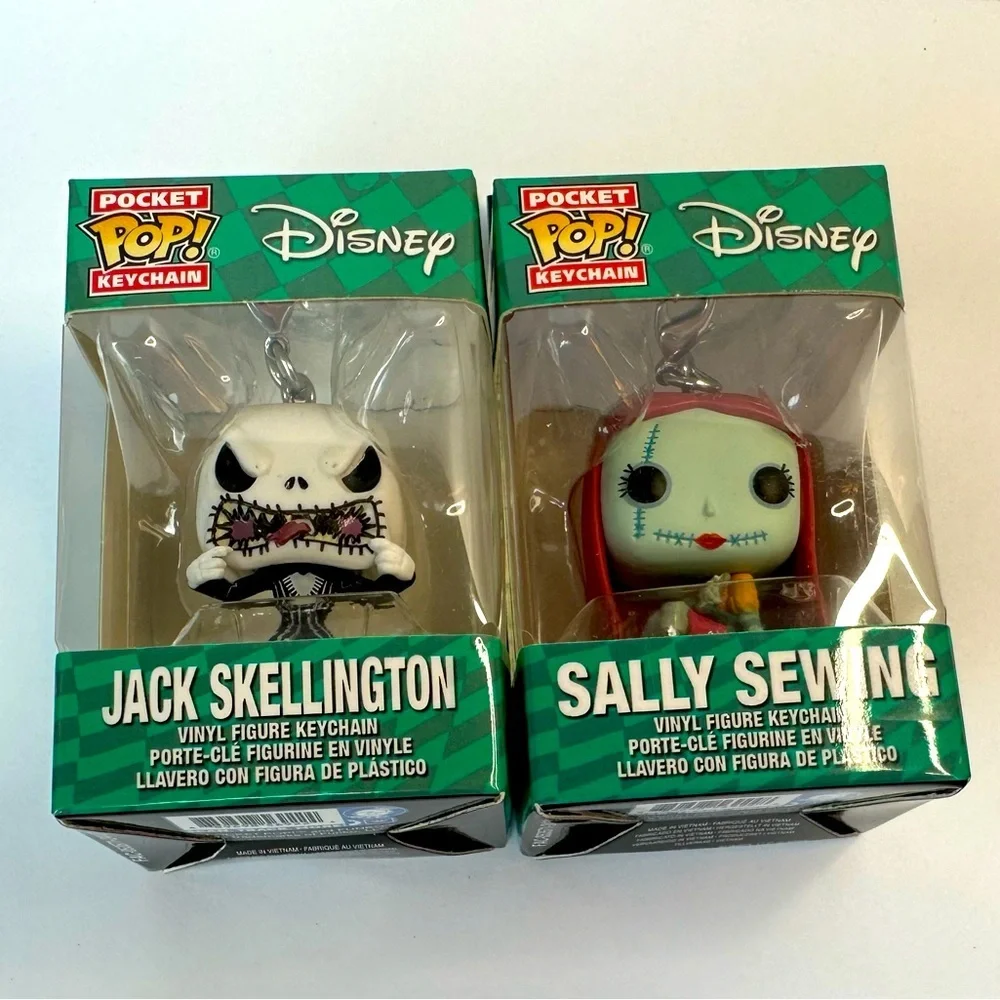 Disney Funko Pocket Pop Keychain Set - Jack Skellington and Sally NBC NWT